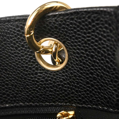 Chanel 2006-2008 Black Caviar Skin Petite Shopping Tote PST Chain Handbag