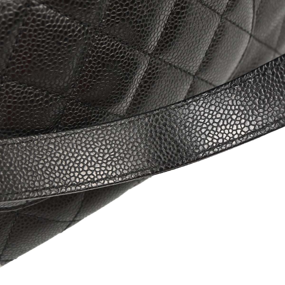 Chanel 2006-2008 Black Caviar Skin Petite Shopping Tote PST Chain Handbag