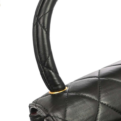 Chanel 1991-1994 Black Lambskin Top Handle Handbag