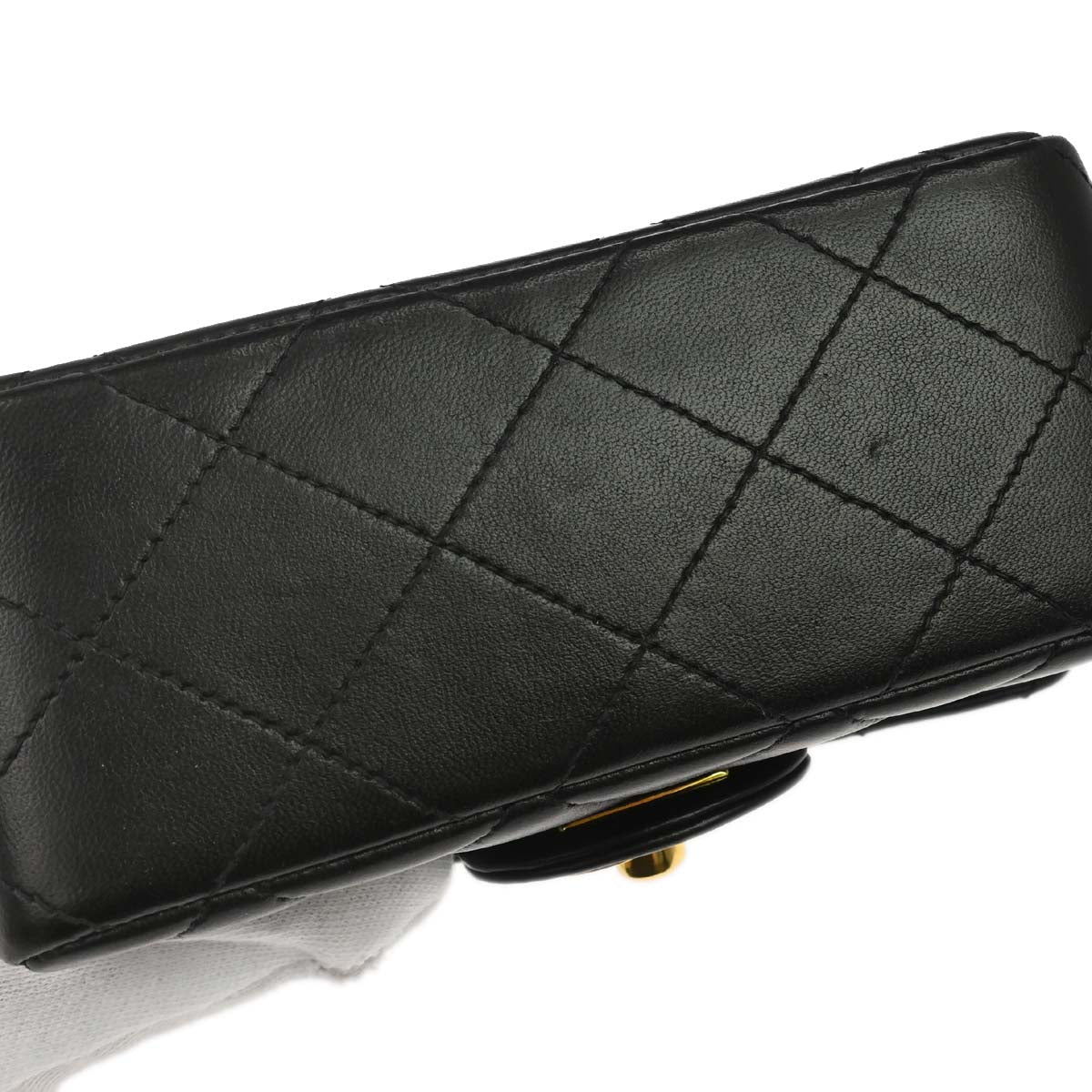 Chanel 1991-1994 Black Lambskin Top Handle Handbag