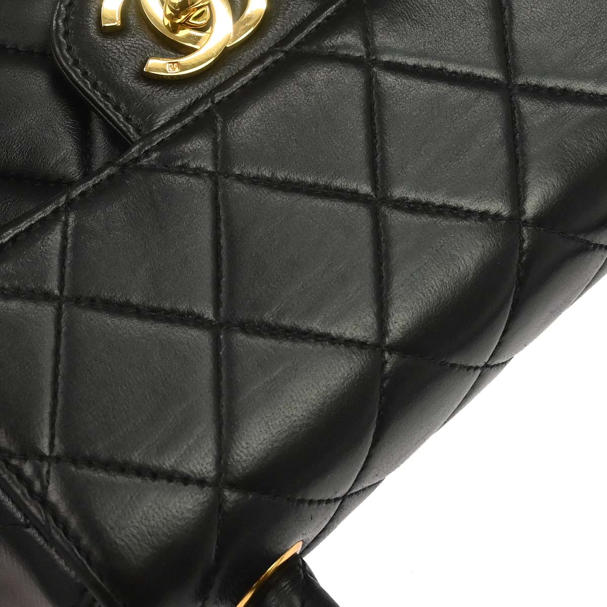 Chanel 1991-1994 Black Lambskin Top Handle Handbag
