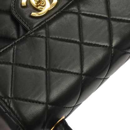 Chanel 1991-1994 Black Lambskin Top Handle Handbag