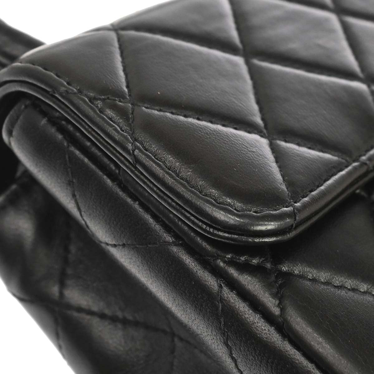Chanel 1991-1994 Black Lambskin Top Handle Handbag