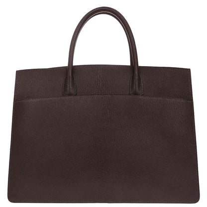 Hermes Chocolat Chevre Coromandel White Bus GM Tote Bag