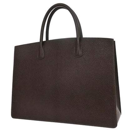 Hermes Chocolat Chevre Coromandel White Bus GM Tote Bag