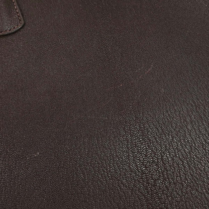 Hermes Chocolat Chevre Coromandel White Bus GM Tote Bag
