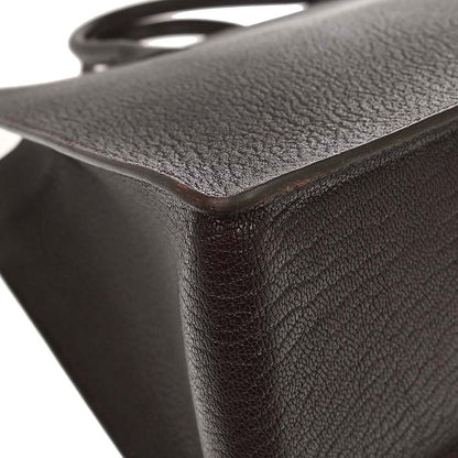 Hermes Chocolat Chevre Coromandel White Bus GM Tote Bag