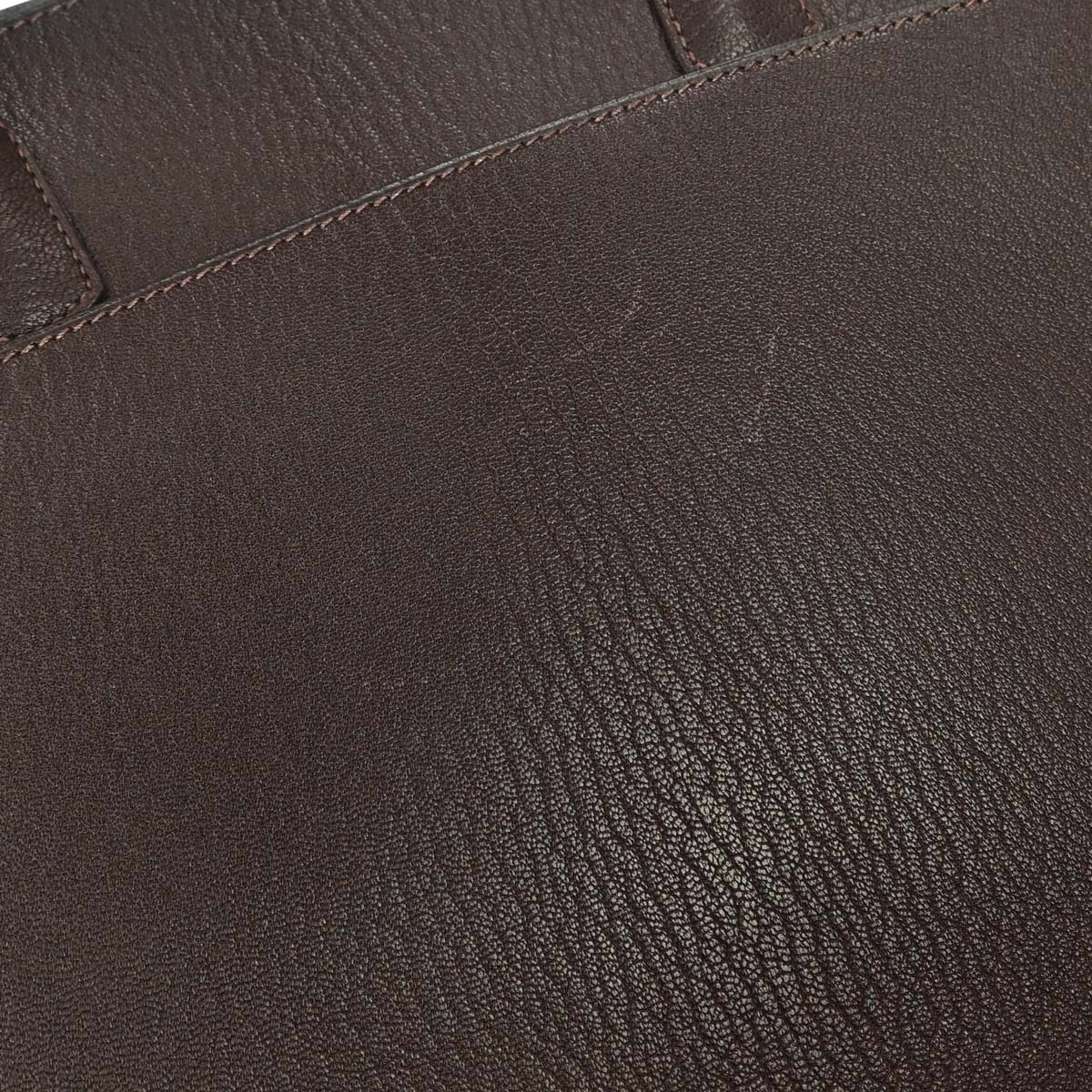 Hermes Chocolat Chevre Coromandel White Bus GM Tote Bag