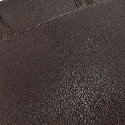 Hermes Chocolat Chevre Coromandel White Bus GM Tote Bag