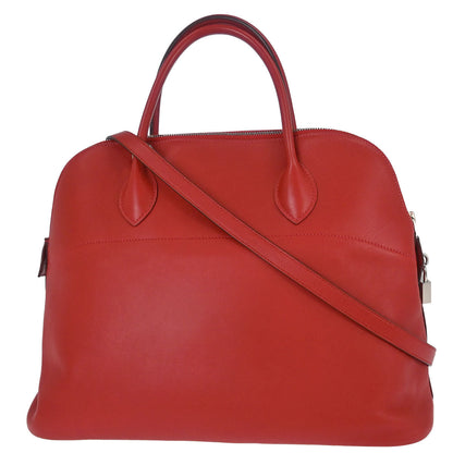 Hermes Vermilion Swift Bolide 35 2way Shoulder Handbag