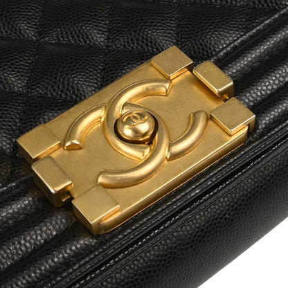 Boy Chanel 2019 Black Caviar Skin Small Chain Shoulder Bag