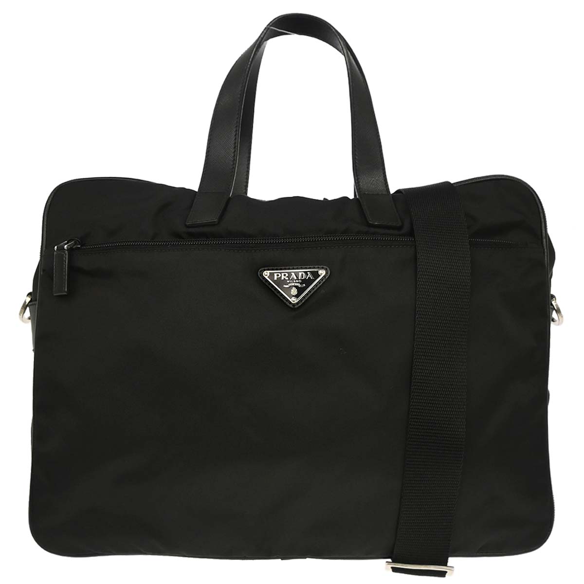 Prada Black Nylon 2way Shoulder Business Briefcase Handbag
