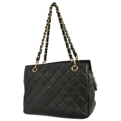 Chanel 2008-2009 Black Caviar Skin Petite Timeless Tote PTT Chain Handbag