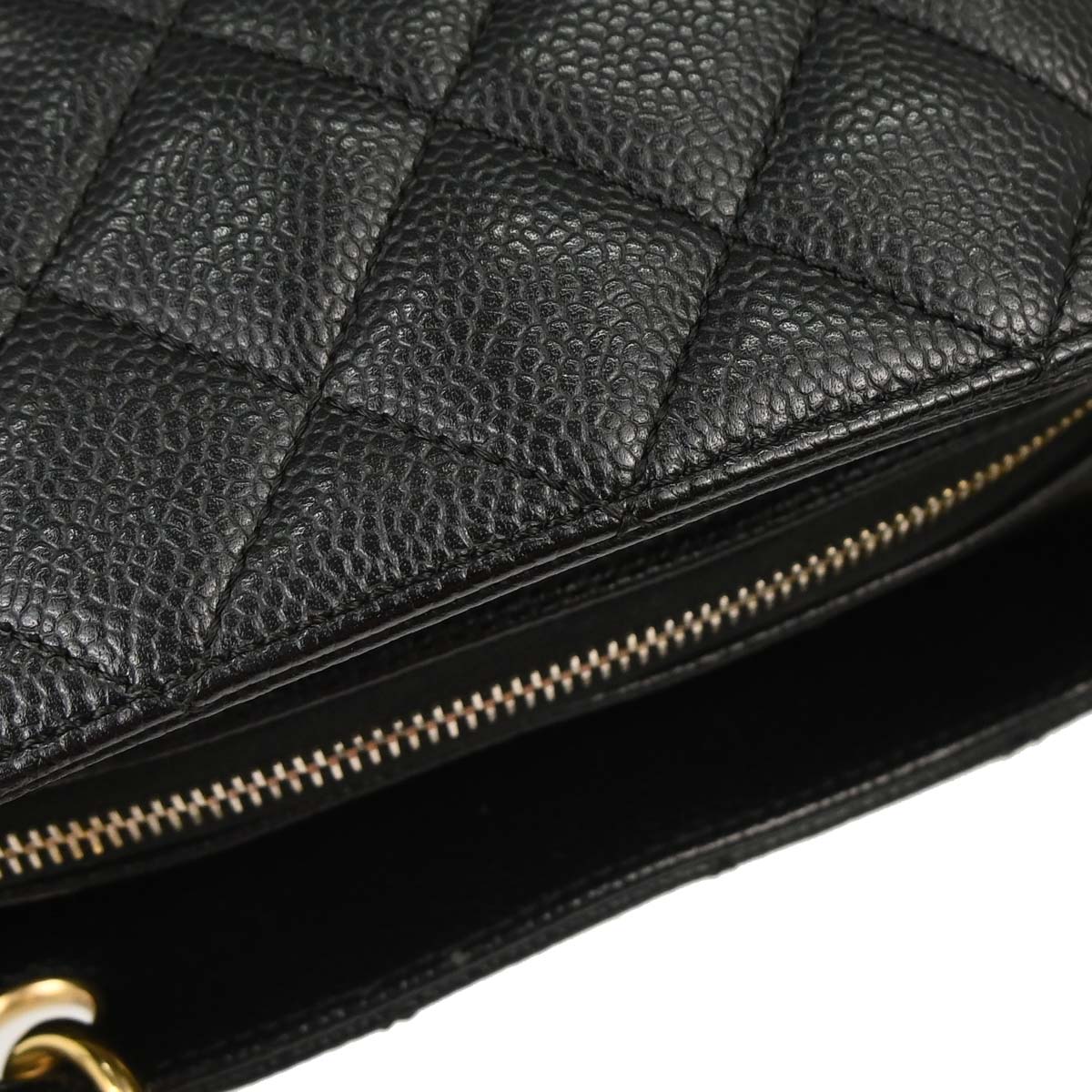 Chanel 2008-2009 Black Caviar Skin Petite Timeless Tote PTT Chain Handbag