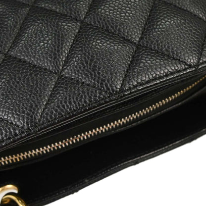 Chanel 2008-2009 Black Caviar Skin Petite Timeless Tote PTT Chain Handbag