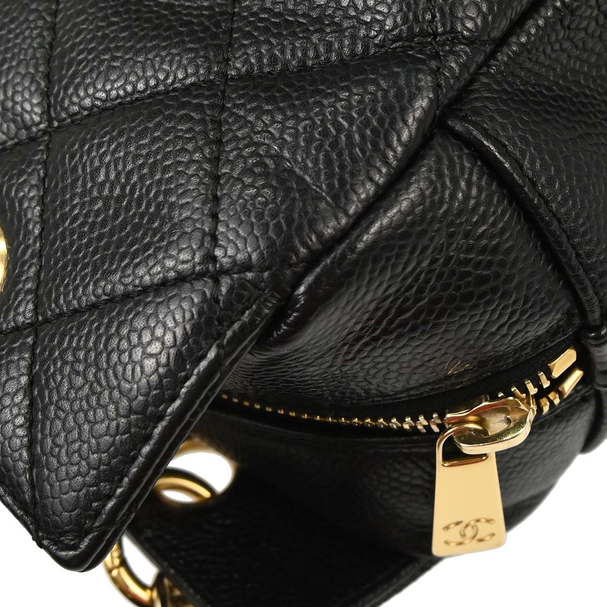 Chanel 2008-2009 Black Caviar Skin Petite Timeless Tote PTT Chain Handbag