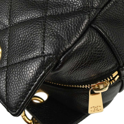 Chanel 2008-2009 Black Caviar Skin Petite Timeless Tote PTT Chain Handbag