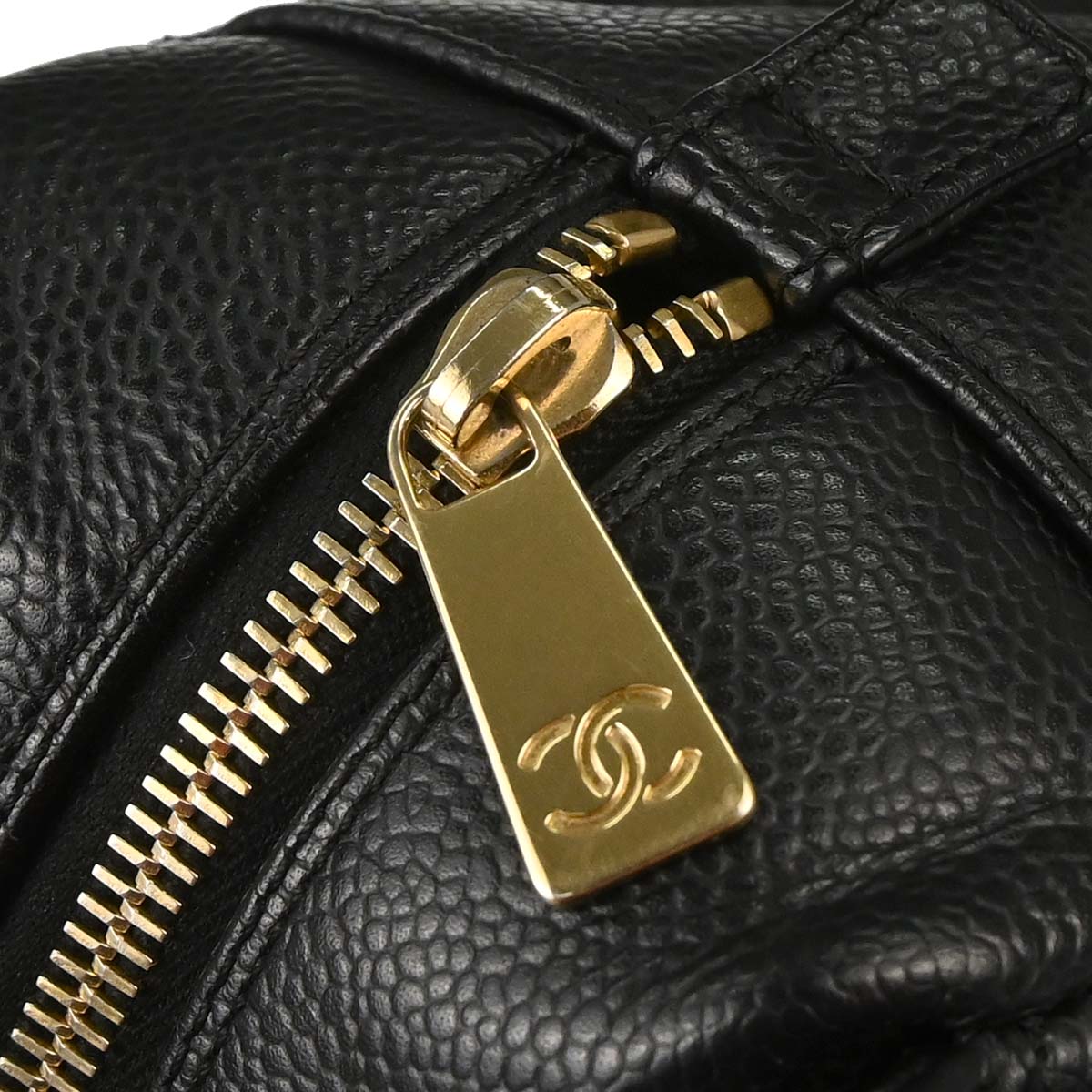 Chanel 2008-2009 Black Caviar Skin Petite Timeless Tote PTT Chain Handbag