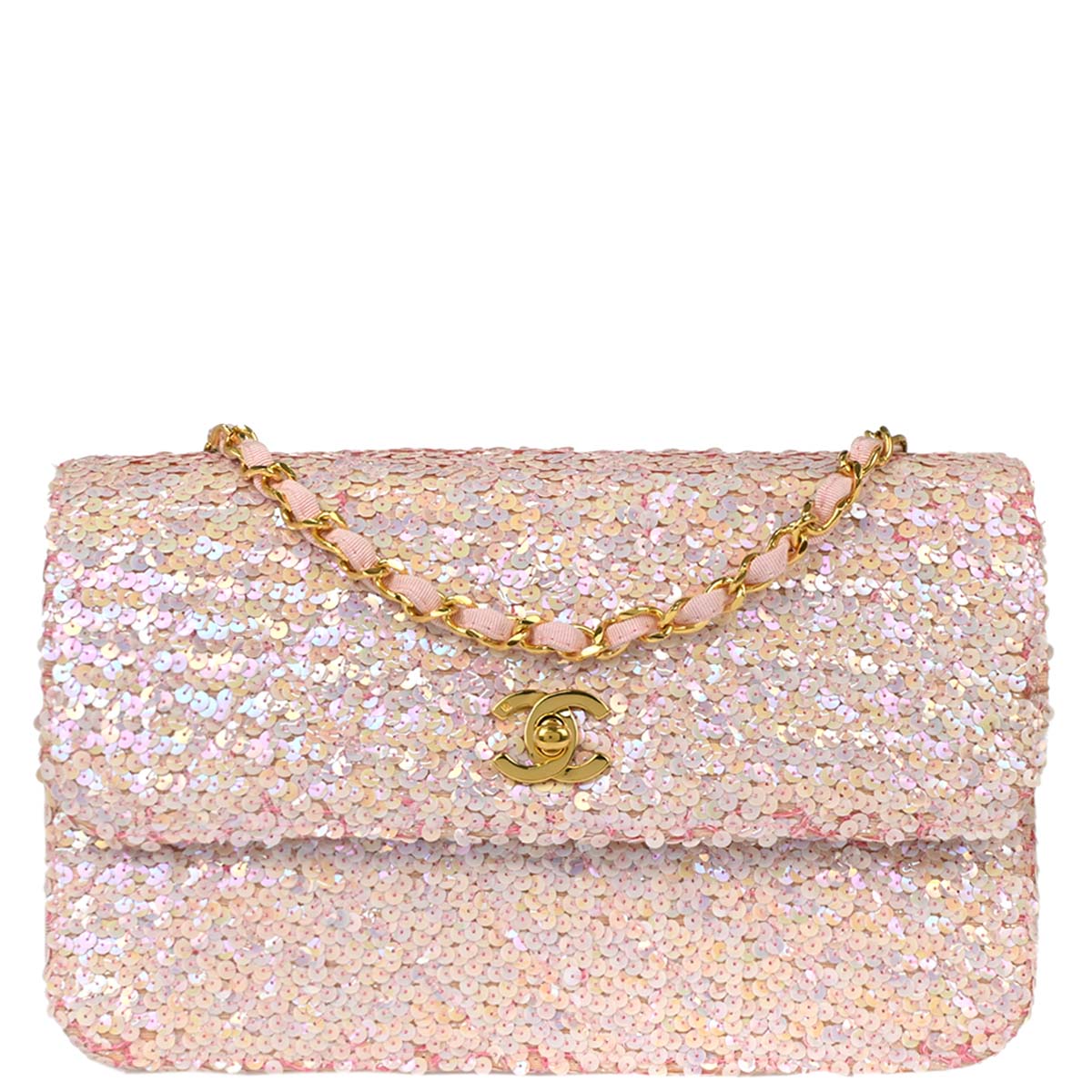 Chanel Pink Sequins Shoulder Bag