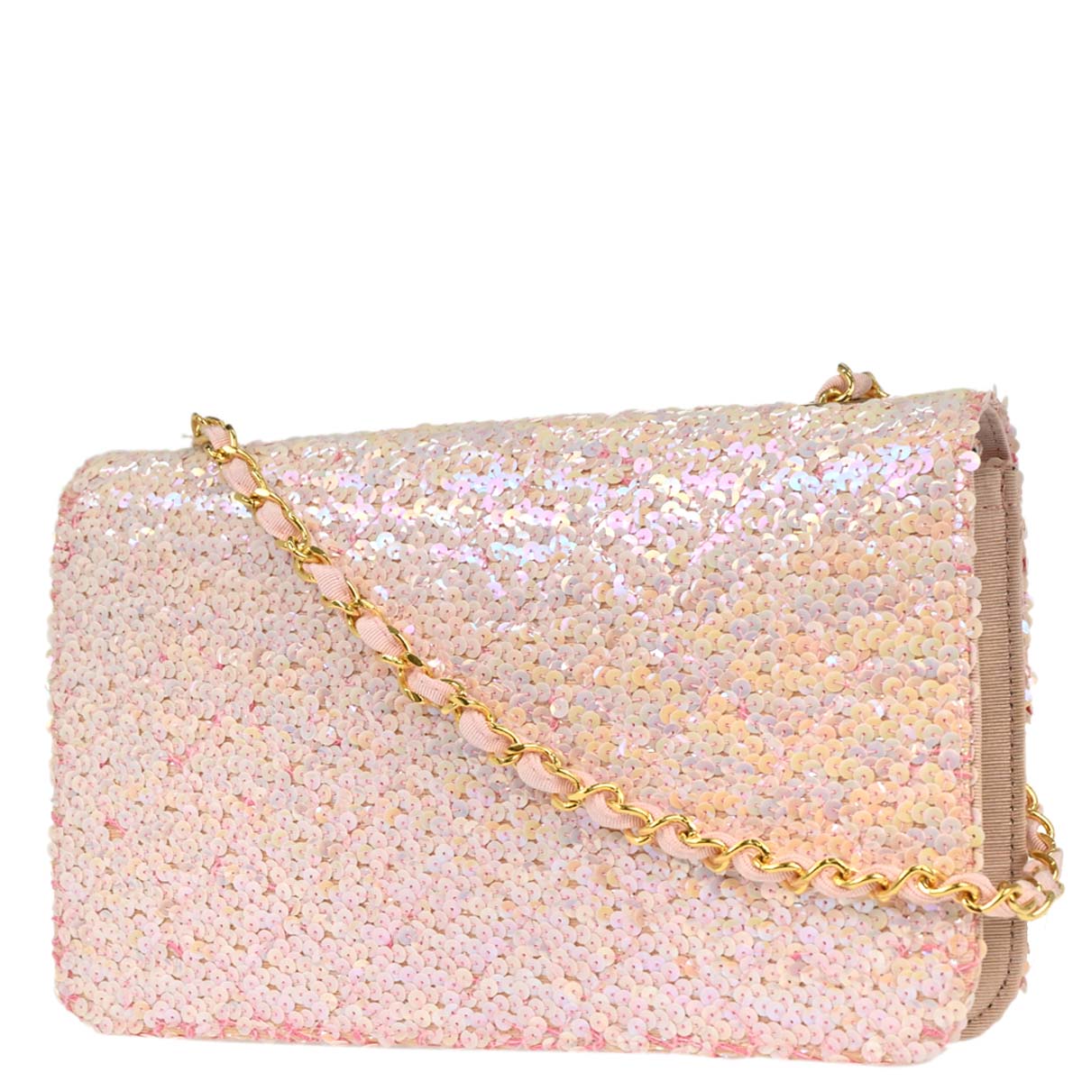 Chanel Pink Sequins Shoulder Bag