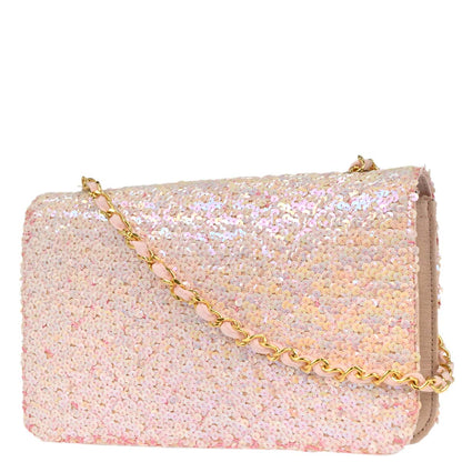 Chanel Pink Sequins Shoulder Bag
