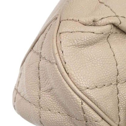 Chanel 2012-2013 Beige Caviar Skin Coco Pleats 2way Shoulder Handbag