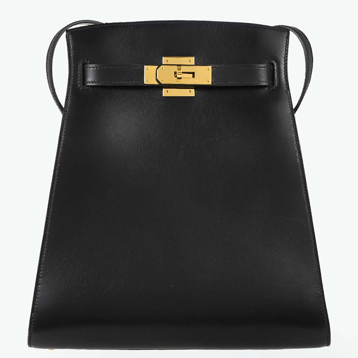 Hermes Black Box Calf Kelly Sport MM Shoulder Bag