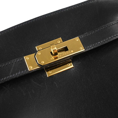 Hermes Black Box Calf Kelly Sport MM Shoulder Bag