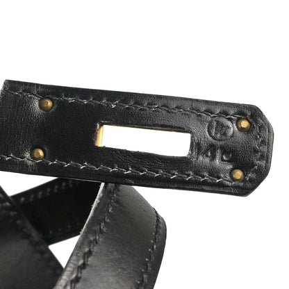Hermes Black Box Calf Kelly Sport MM Shoulder Bag