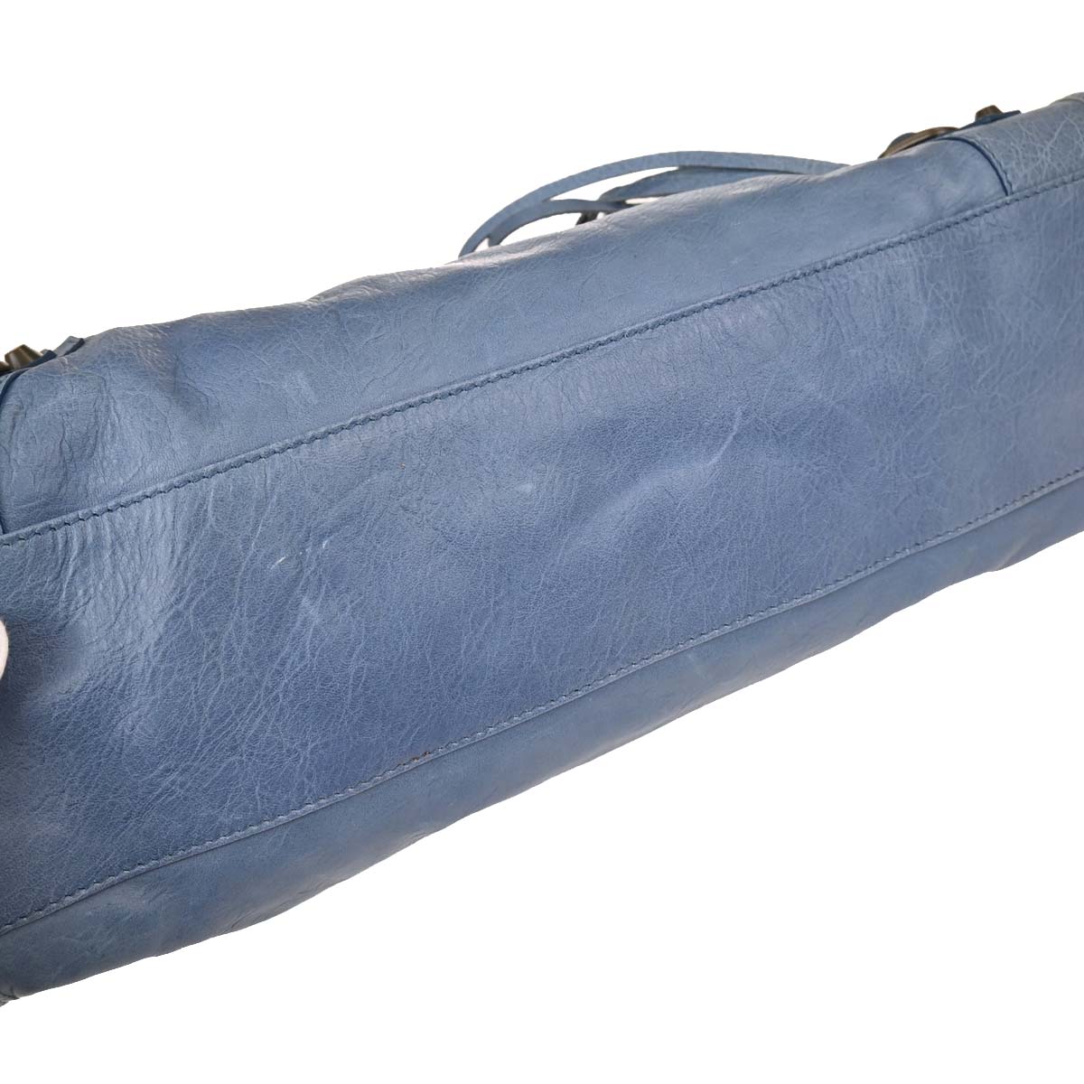 Balenciaga Blue Lambskin City Medium 2way Shoulder Handbag