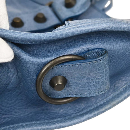 Balenciaga Blue Lambskin City Medium 2way Shoulder Handbag