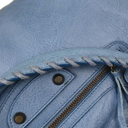 Balenciaga Blue Lambskin City Medium 2way Shoulder Handbag