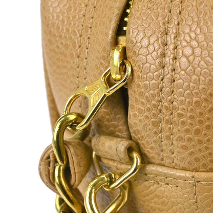 Chanel 1994-1996 Beige Caviar Skin Mademoiselle Camera Bag Jumbo