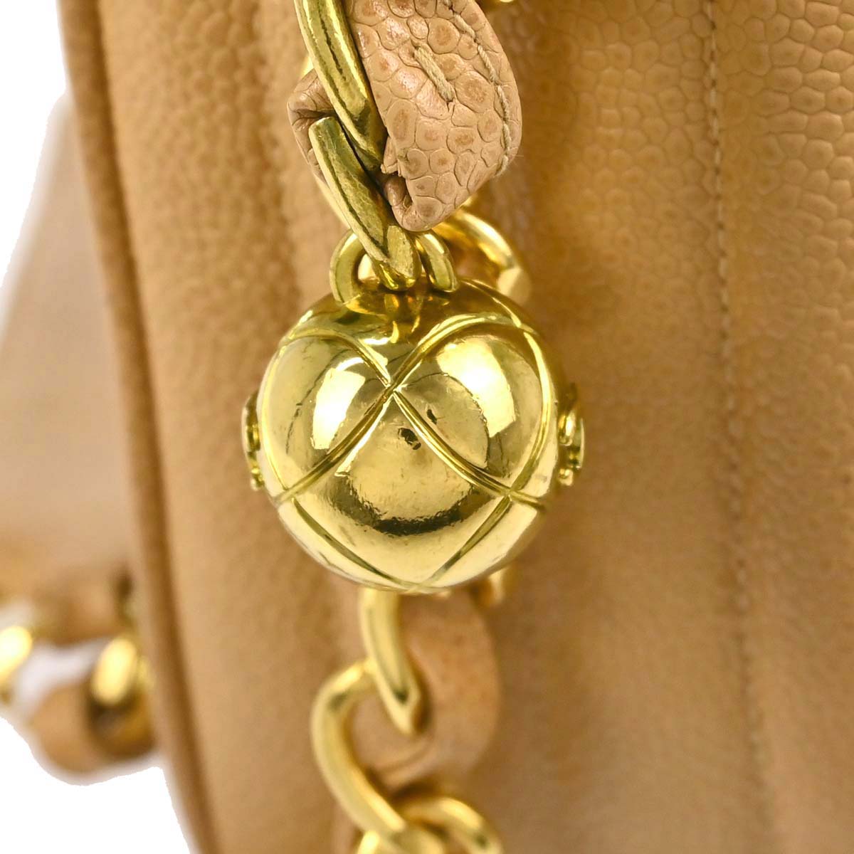 Chanel 1994-1996 Beige Caviar Skin Mademoiselle Camera Bag Jumbo