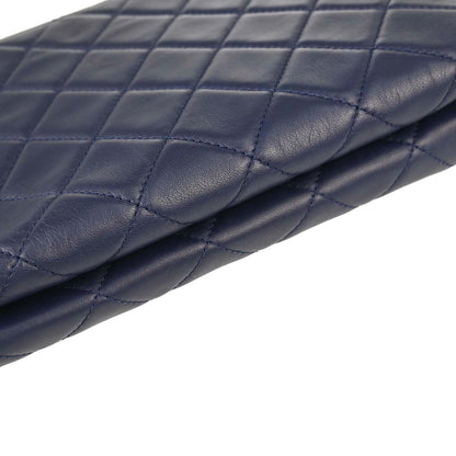 Chanel 2017 Navy Lambskin Label Click Flap Shoulder Bag
