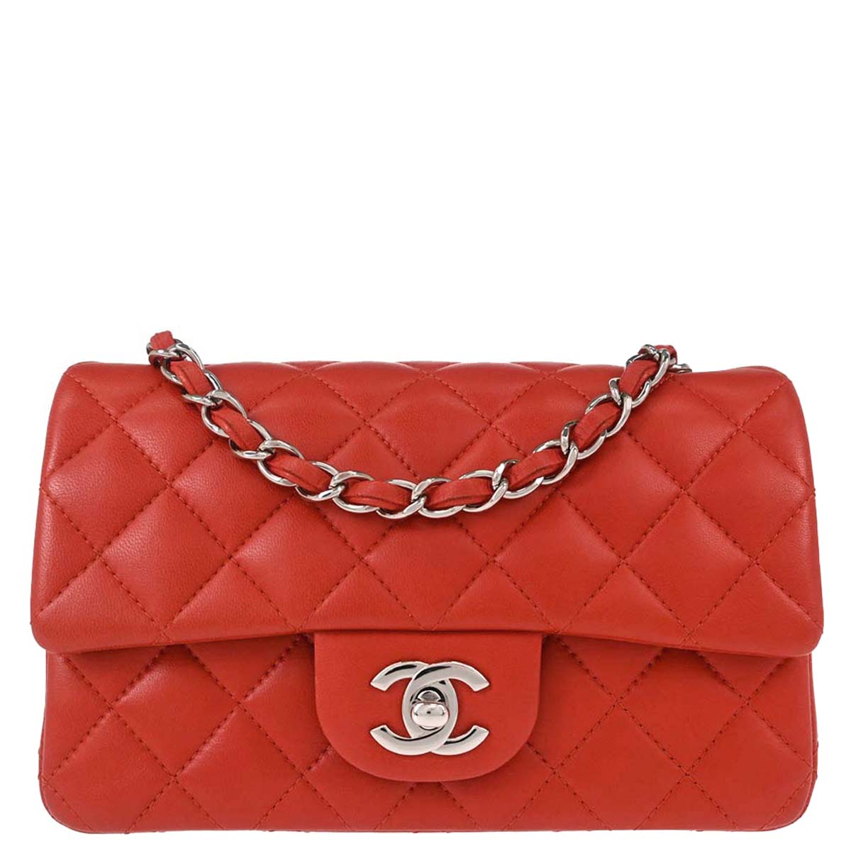 Chanel 2014-2015 Red Lambskin Shoulder Bag