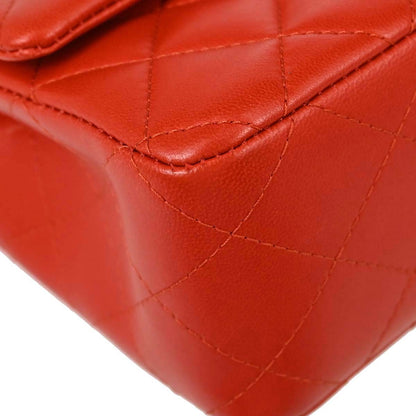 Chanel 2014-2015 Red Lambskin Shoulder Bag