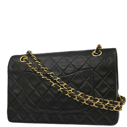 Chanel 1989-1991 Black Lambskin Single Flap Shoulder Bag