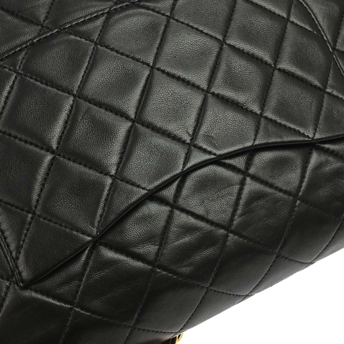 Chanel 1989-1991 Black Lambskin Single Flap Shoulder Bag