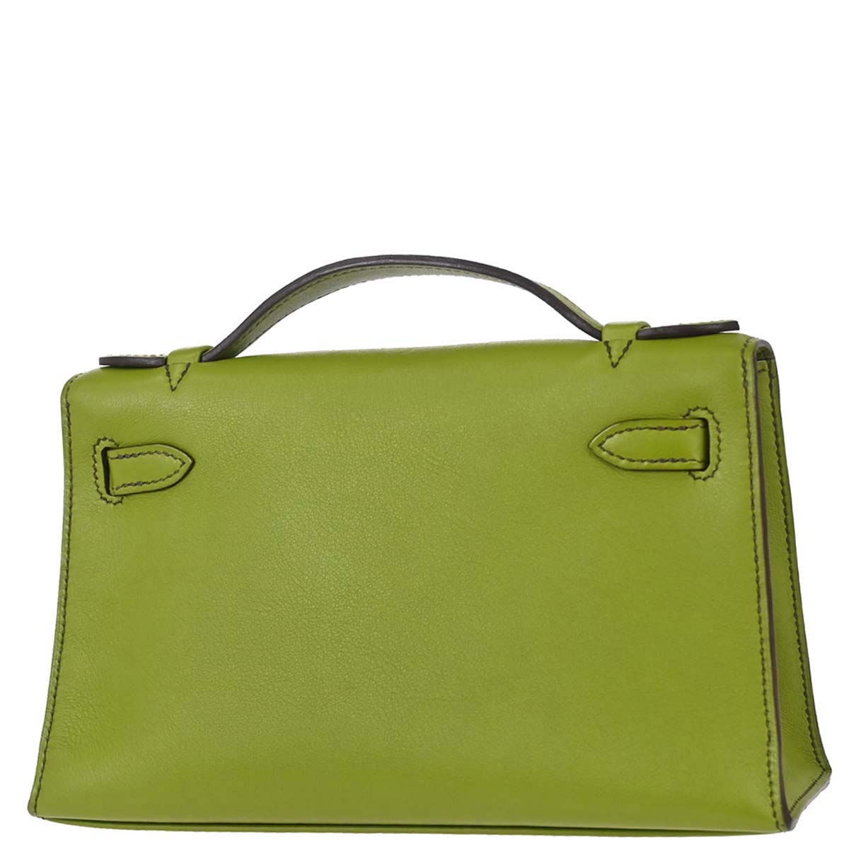 Hermes Anis Green Swift Kelly Pochette Handbag