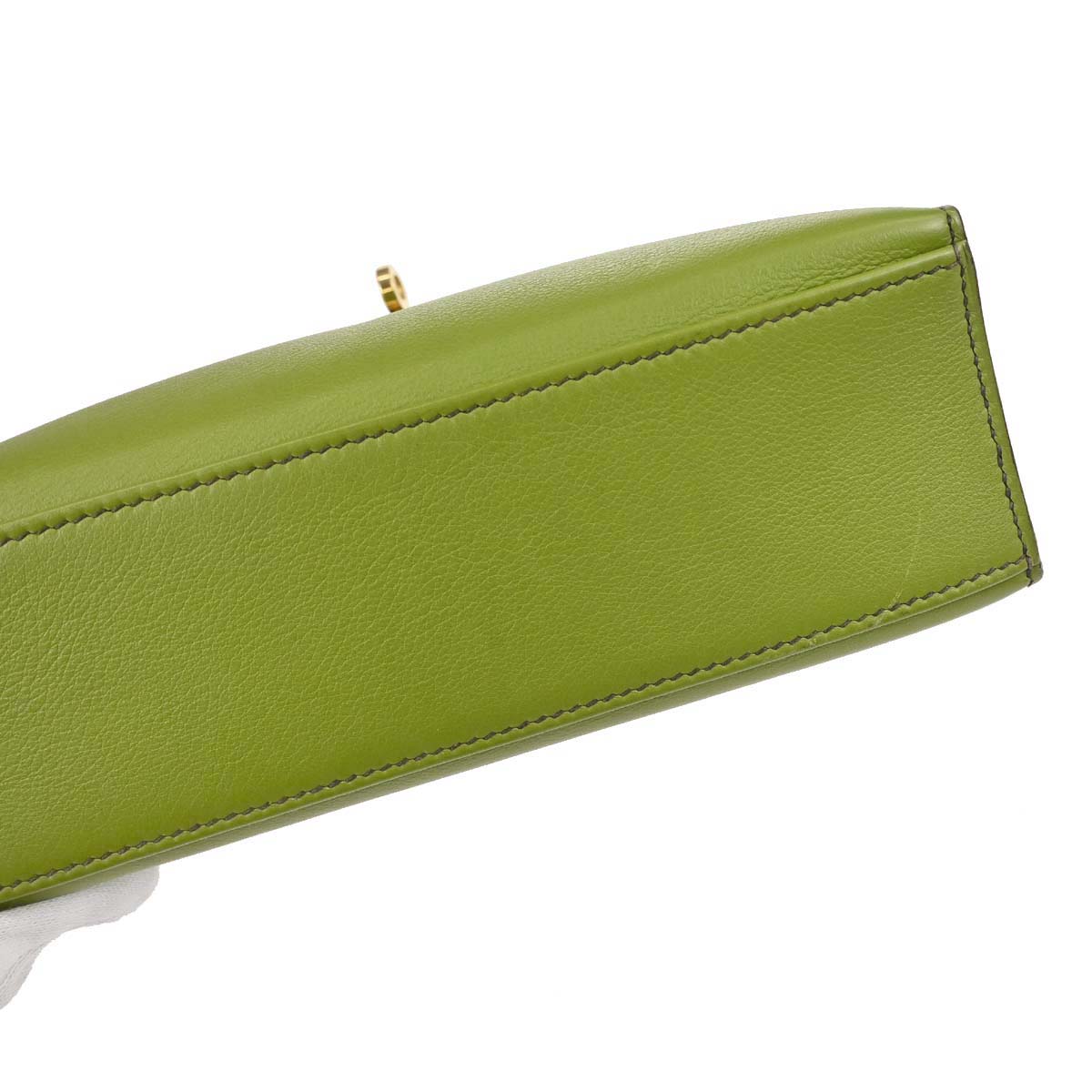 Hermes Anis Green Swift Kelly Pochette Handbag