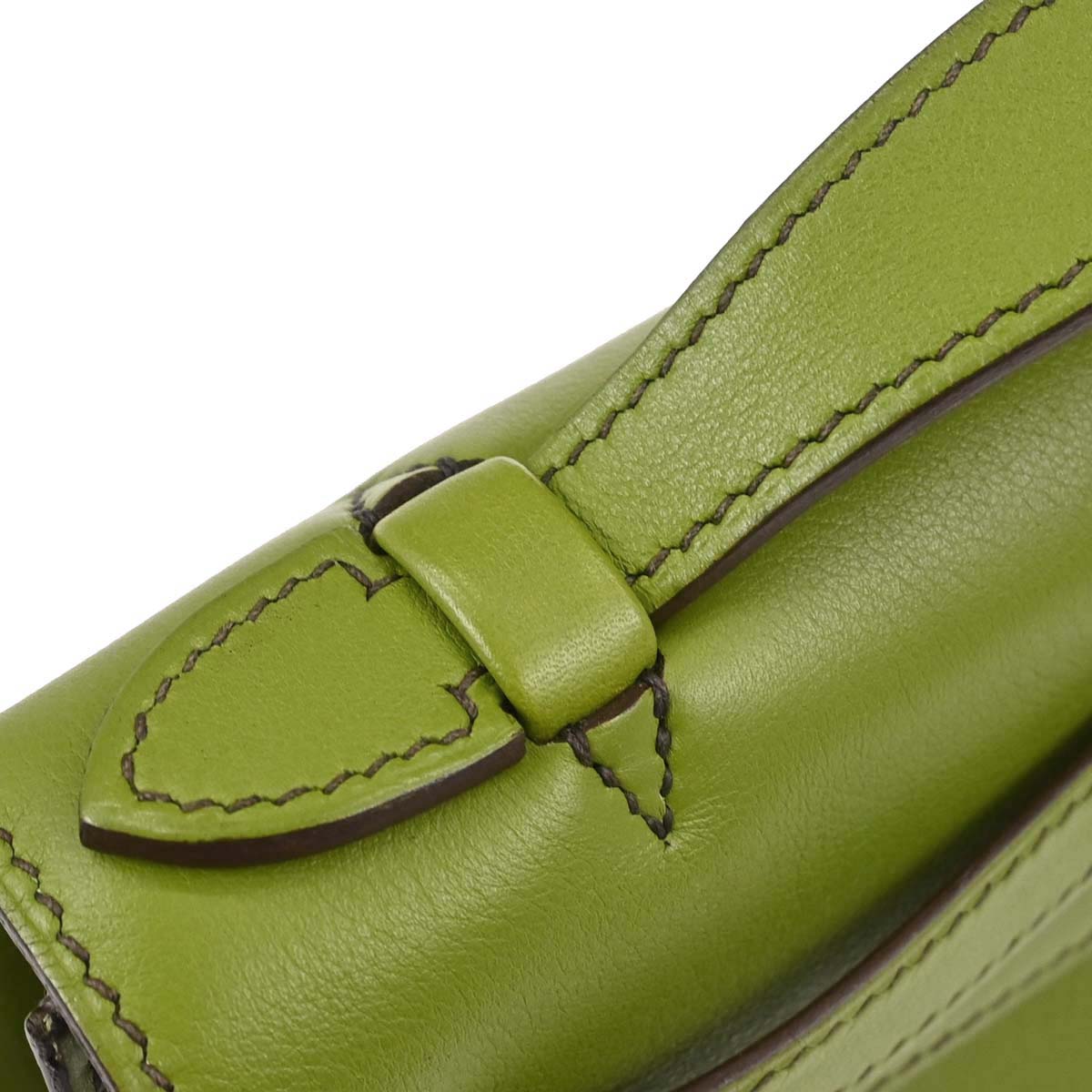 Hermes Anis Green Swift Kelly Pochette Handbag