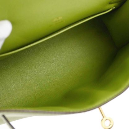 Hermes Anis Green Swift Kelly Pochette Handbag