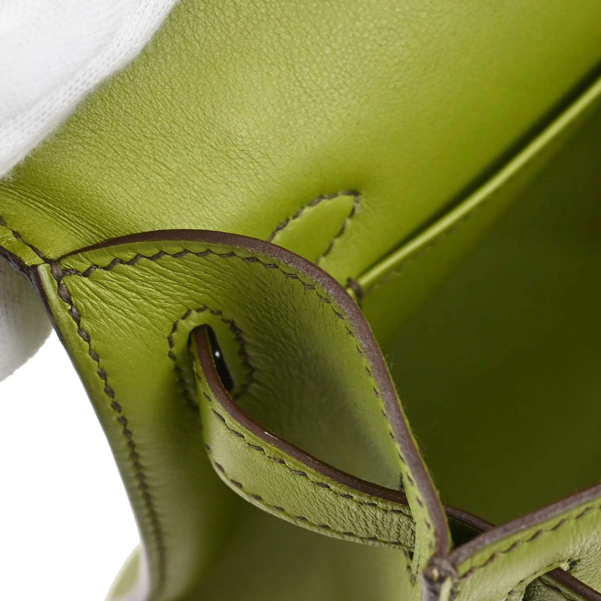 Hermes Anis Green Swift Kelly Pochette Handbag