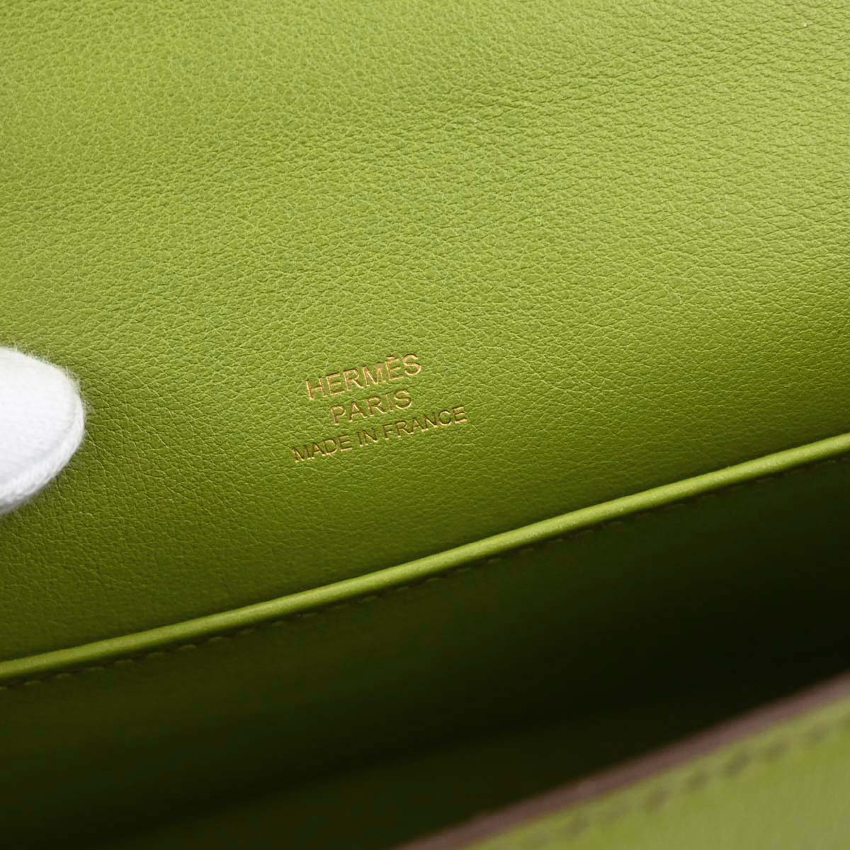 Hermes Anis Green Swift Kelly Pochette Handbag