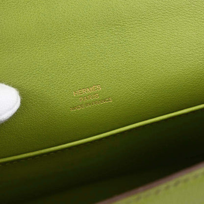 Hermes Anis Green Swift Kelly Pochette Handbag