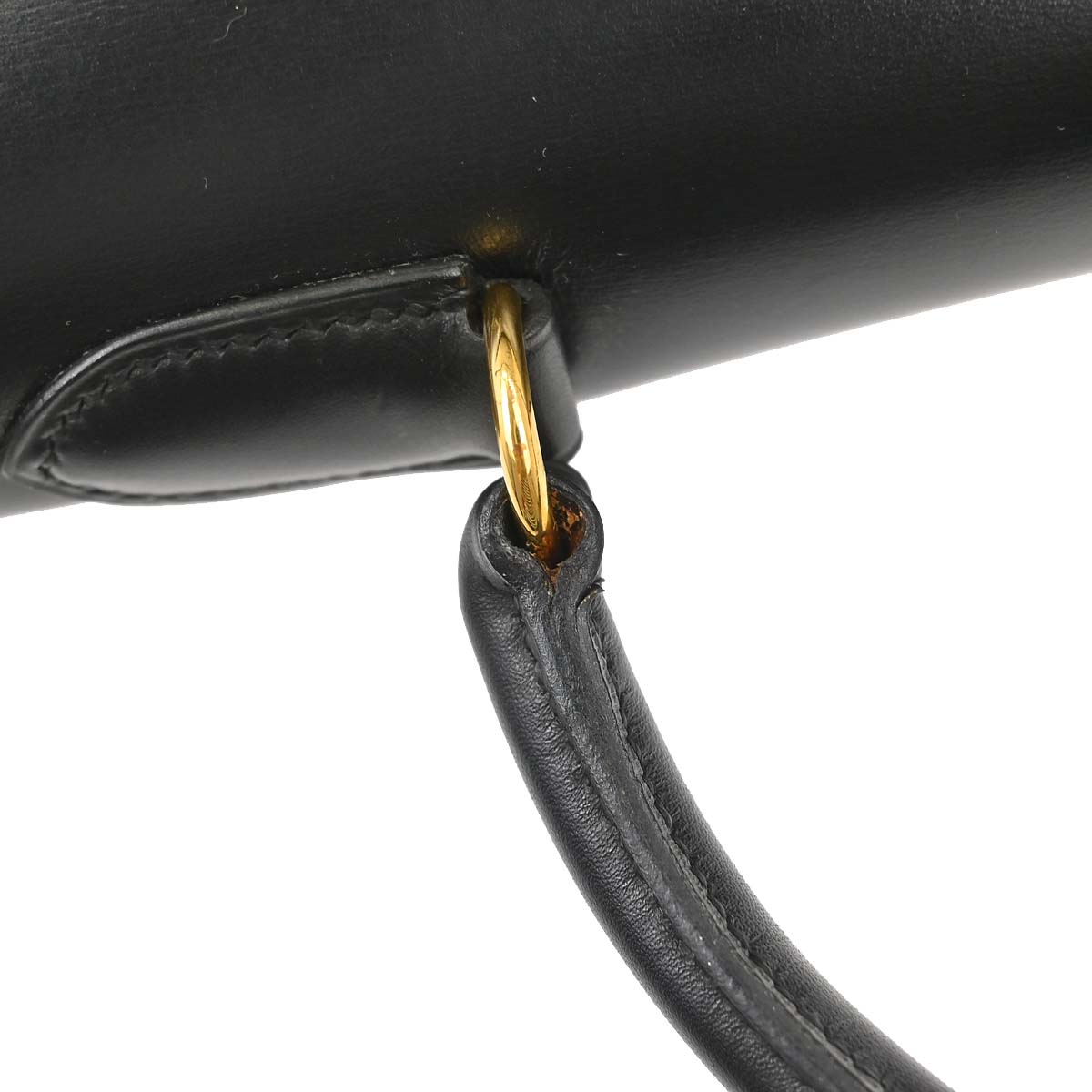 Hermes Black Box Calf Kelly 35 Sellier 2way Shoulder Handbag