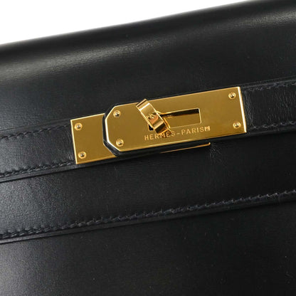 Hermes Black Box Calf Kelly 35 Sellier 2way Shoulder Handbag
