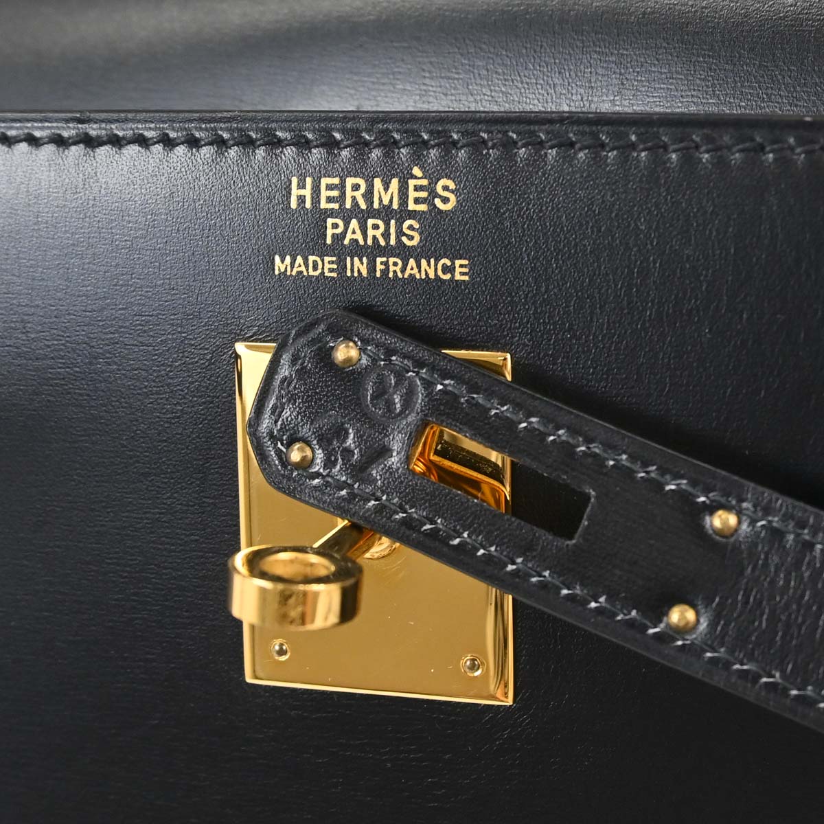 Hermes Black Box Calf Kelly 35 Sellier 2way Shoulder Handbag