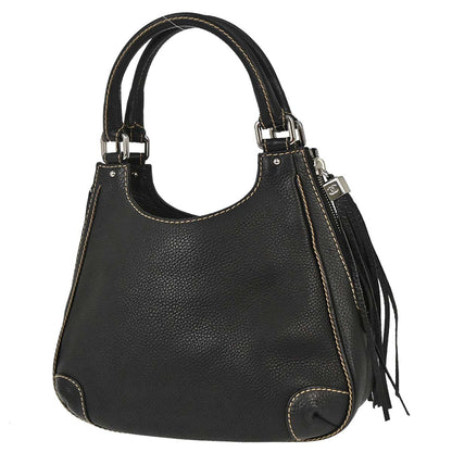 Chanel 2003-2004 Black Calfskin Fringe Hobo Handbag